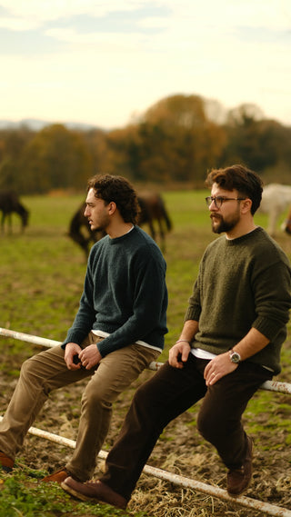 Bouclé Crew Neck Knit Sweater