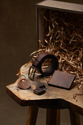 Belt, Wallet, Lighter & Keychain Gift Set