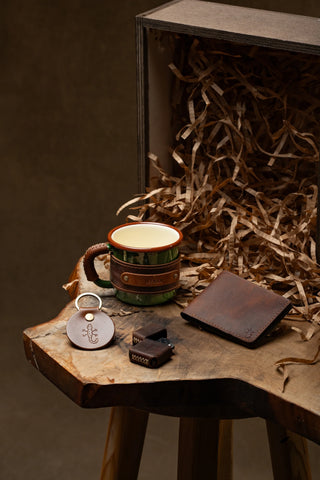 Enamel Mug, Wallet & Lighter Gift Set