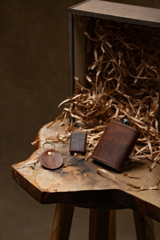 Flask, Lighter & Keychain Gift Set