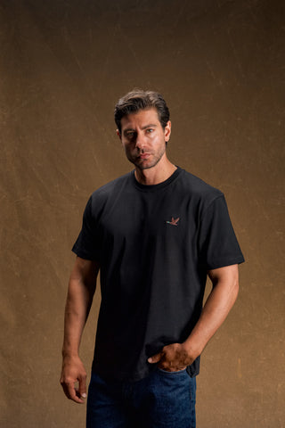 Duck Embroidered Black T-Shirt