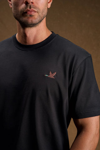 Duck Embroidered Black T-Shirt
