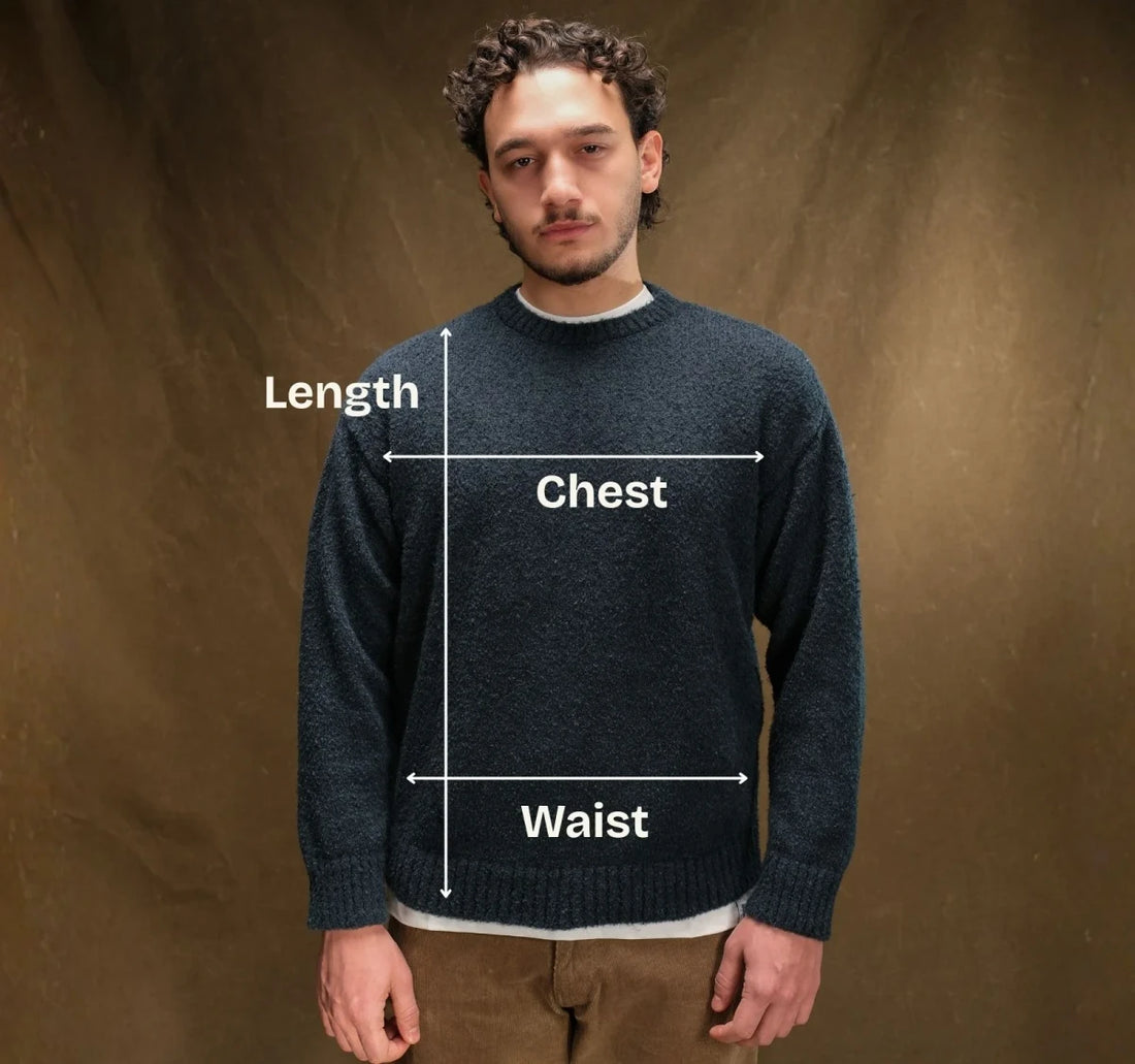 Measuring points: Chest (in), Waist (in), Body Length (in)