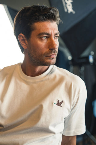 Duck Embroidered White T-Shirt