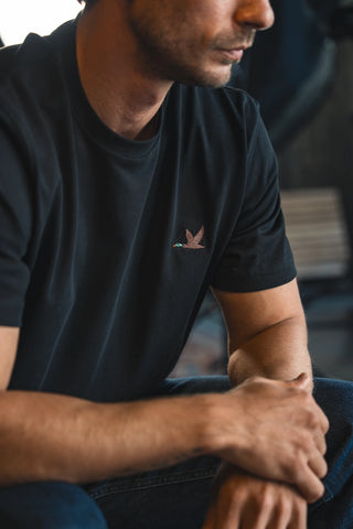 Duck Embroidered Black T-Shirt