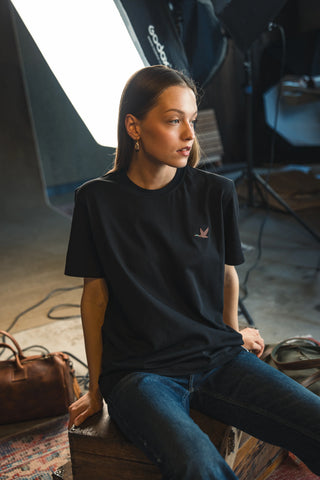 Duck Embroidered Black T-Shirt