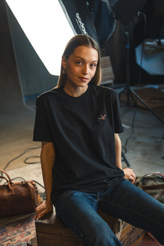 Duck Embroidered Black T-Shirt