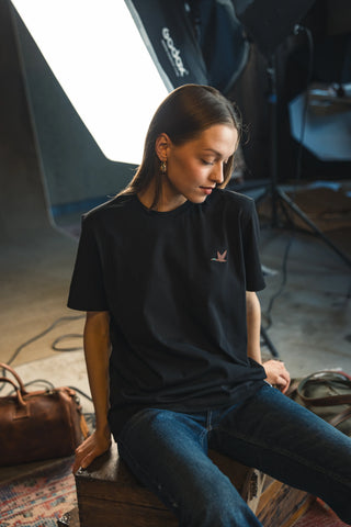 Duck Embroidered Black T-Shirt