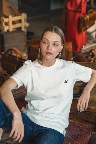Duck Embroidered White T-Shirt