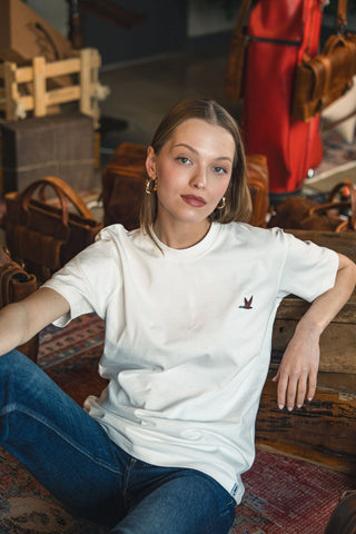 Duck Embroidered White T-Shirt