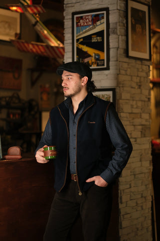 Semender Fully Lined Zip-Up Fleece Vest with Stand Collar