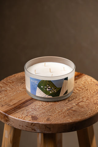 Scented Paraffin-Free Soy Candle with Hillside Design