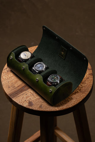 Leather Roll Watch Case | Triple
