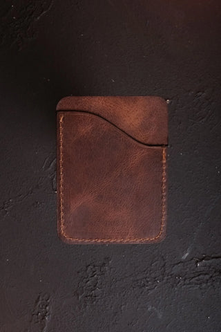 Zaz: Minimalist & Stylish Genuine Coffee Leather Vertical Cardholder Photo 3